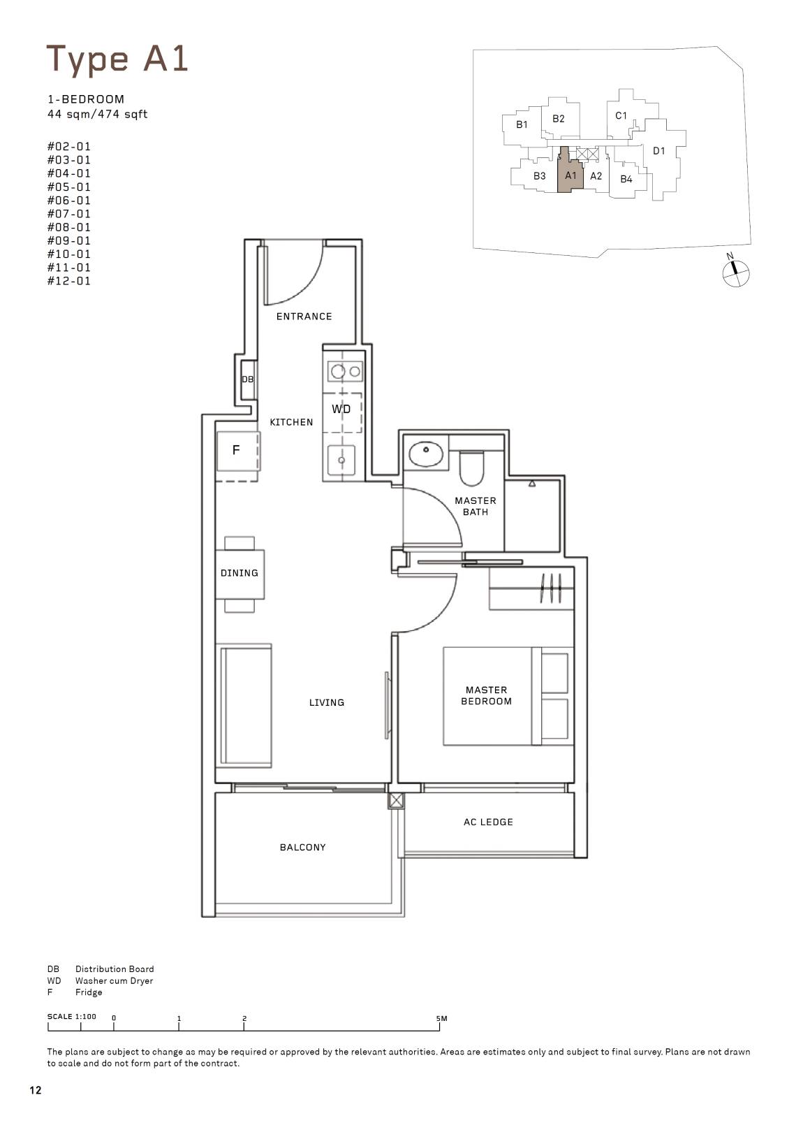 MYRA 1 Bedroom Floor Plan 1