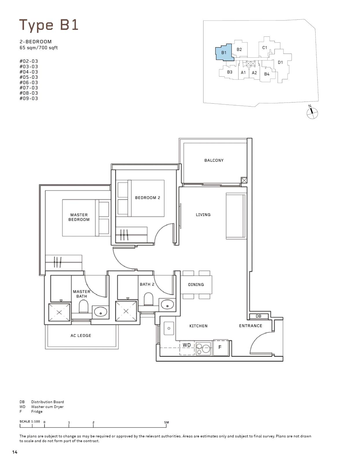 MYRA 1 Bedroom Floor Plan 2