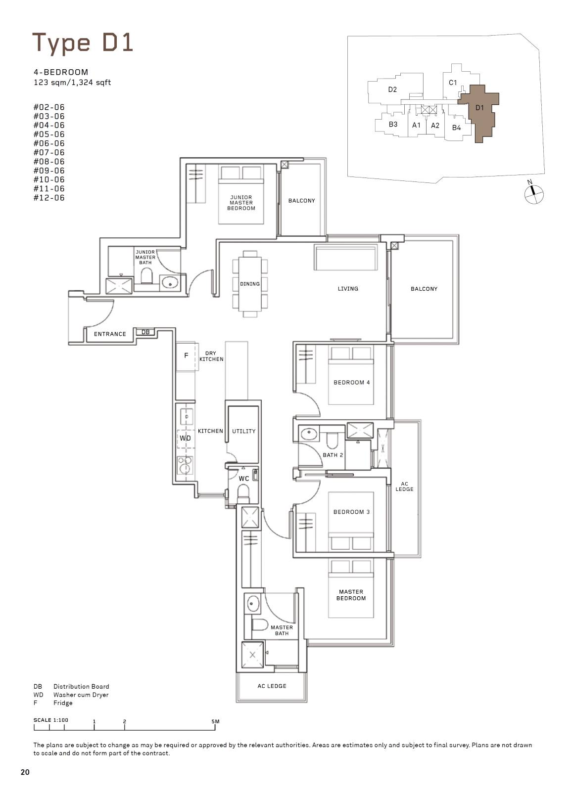 MYRA 1 Bedroom Floor Plan 4